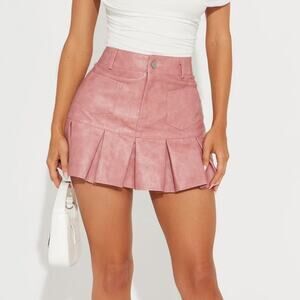 Fashion Nova Ryla Washed Faux Leather Mini Skirt Small